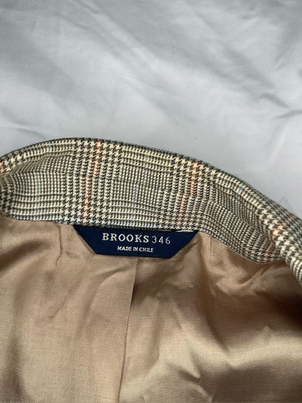 Brooks Brothers 346 Blazer Mens 42S Glenn Plaid Jacket Sport Coat Tan Classic 2 - Picture 9 of 10
